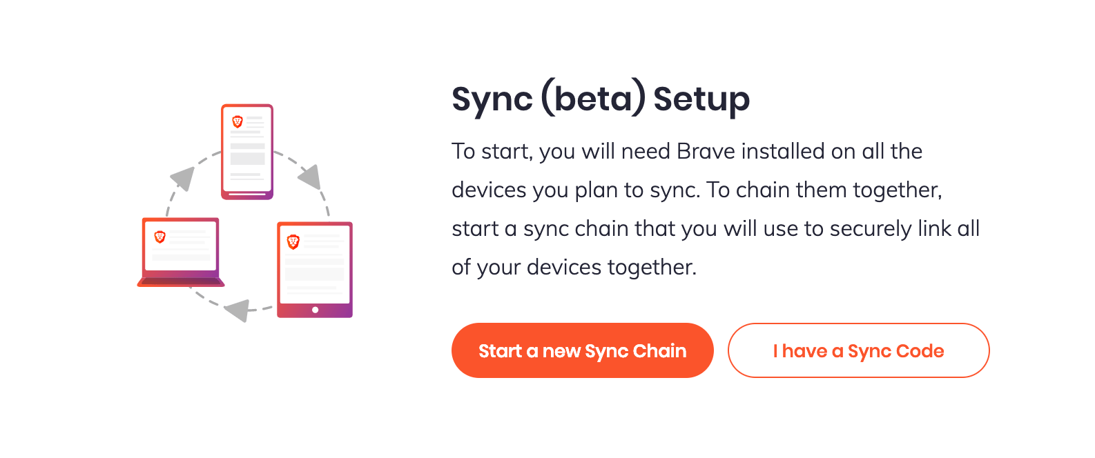 Как создать цепь синхронизации "Brave Sync"