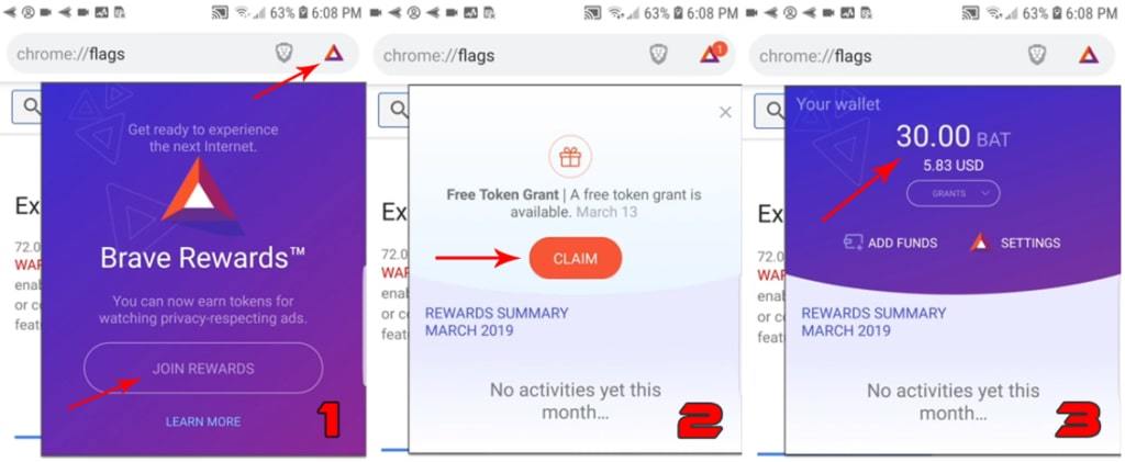 получить токены BAT, установив Brave